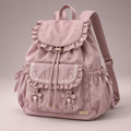 QEZLUPORA™ Quilted Chain Accent Backpack – Dark Sweet Fashion Backpack, Japanese Niche Rucksack