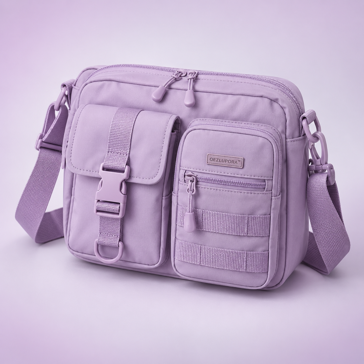 QEZLUPORA™ Double Zip Mini Boston Bag – Japanese Cute Structured Handbag, Jirai Kei Everyday Purse