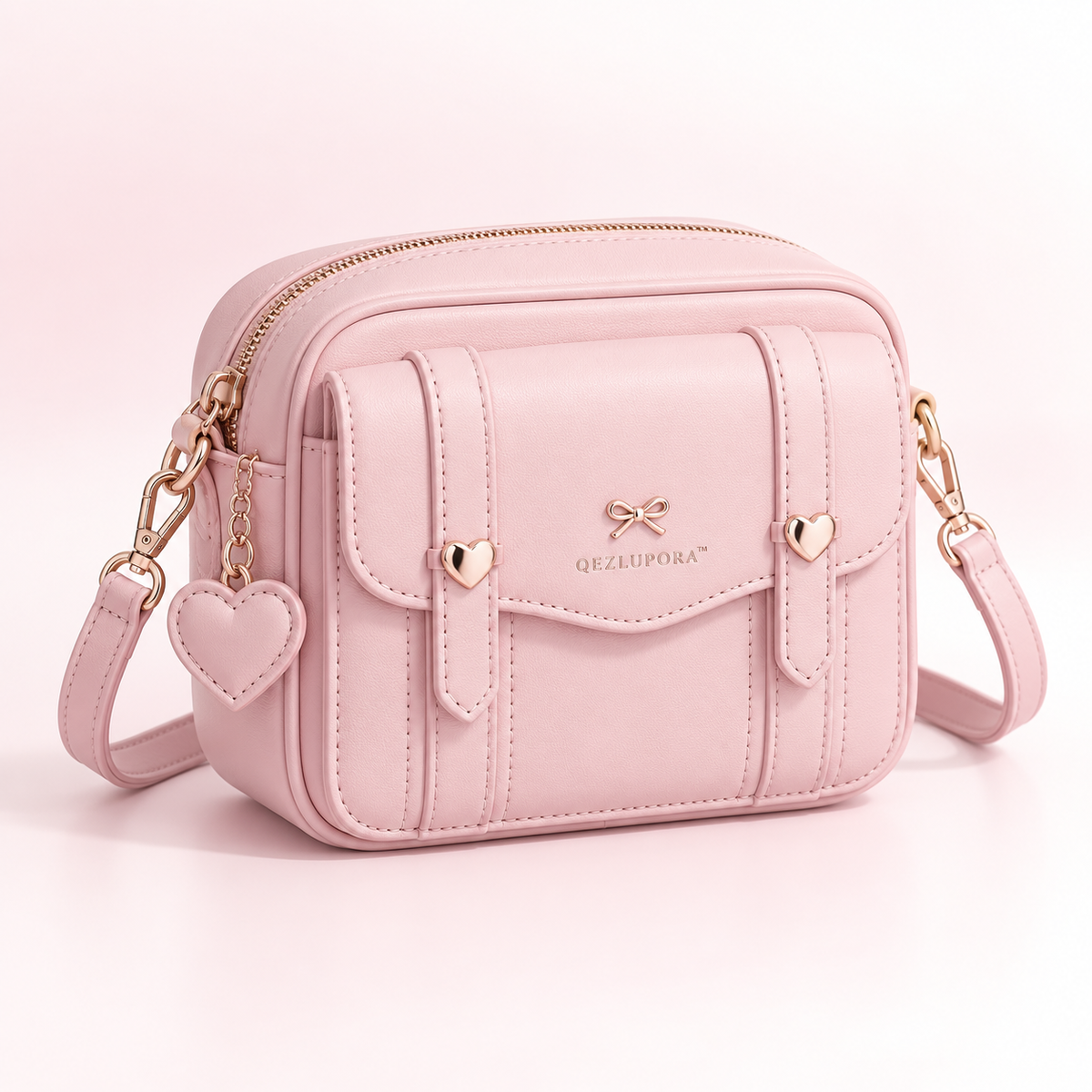 QEZLUPORA™ Ribbon Frame Satchel – Girly Gothic Structured Handbag, Japanese Boutique Carry Bag