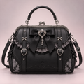QEZLUPORA™ Wide Strap Ribbon Tote – Cute Gothic Campus Tote, Japanese Soft Luxury Shoulder Bag